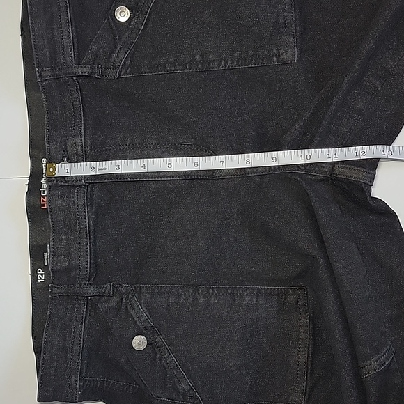 LIZ CLAIBORNE MID RISE BLACK CROP JEANS/ SIZE 12P. - Picture 7 of 11